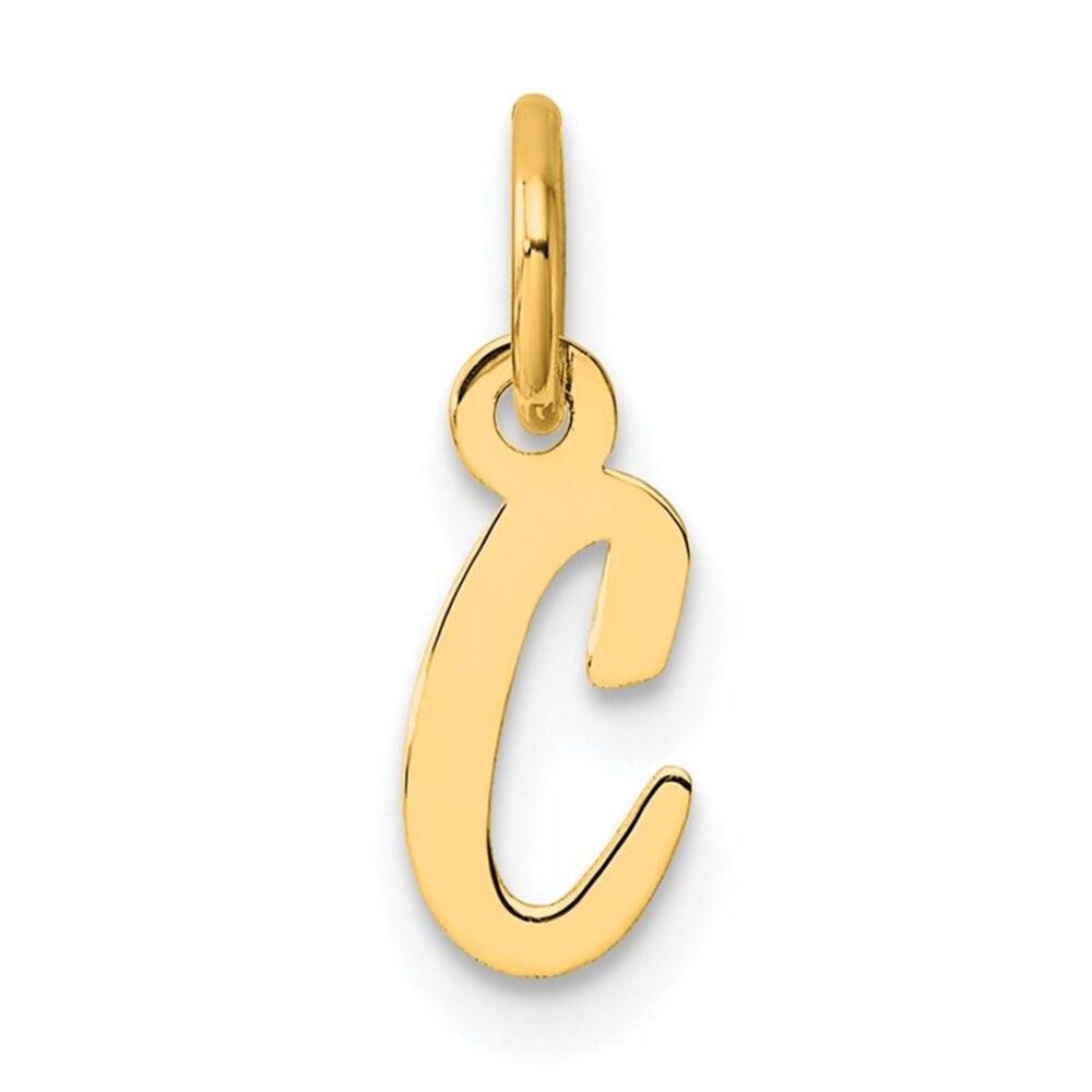 Kazi Luxury 14k Yellow Gold Small Script Letter C… - image 1